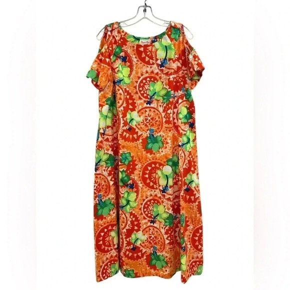 Vintage Karen Ann Hawaiian Aloha Womens Dress Tiki Tropical